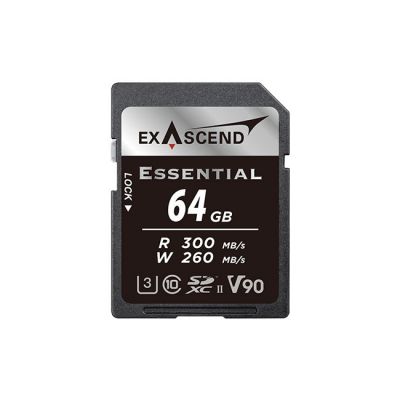 Exascend 64GB Essential SDXC, UHS-II, V90 Memory Card