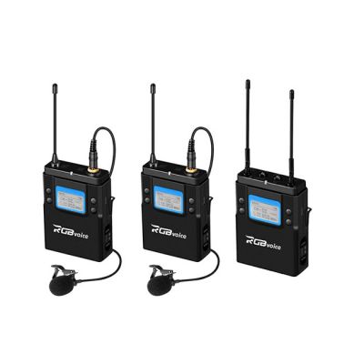 RGBvoice Dual-Channel UHF Wireless Lavalier Microphone System (1x Receiver, 2x Transmitter)